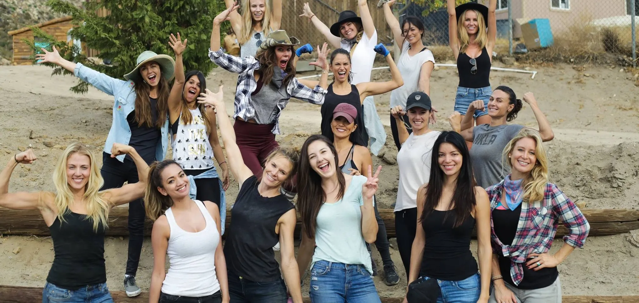 Volunteers at the Wolf Connection sanctuary